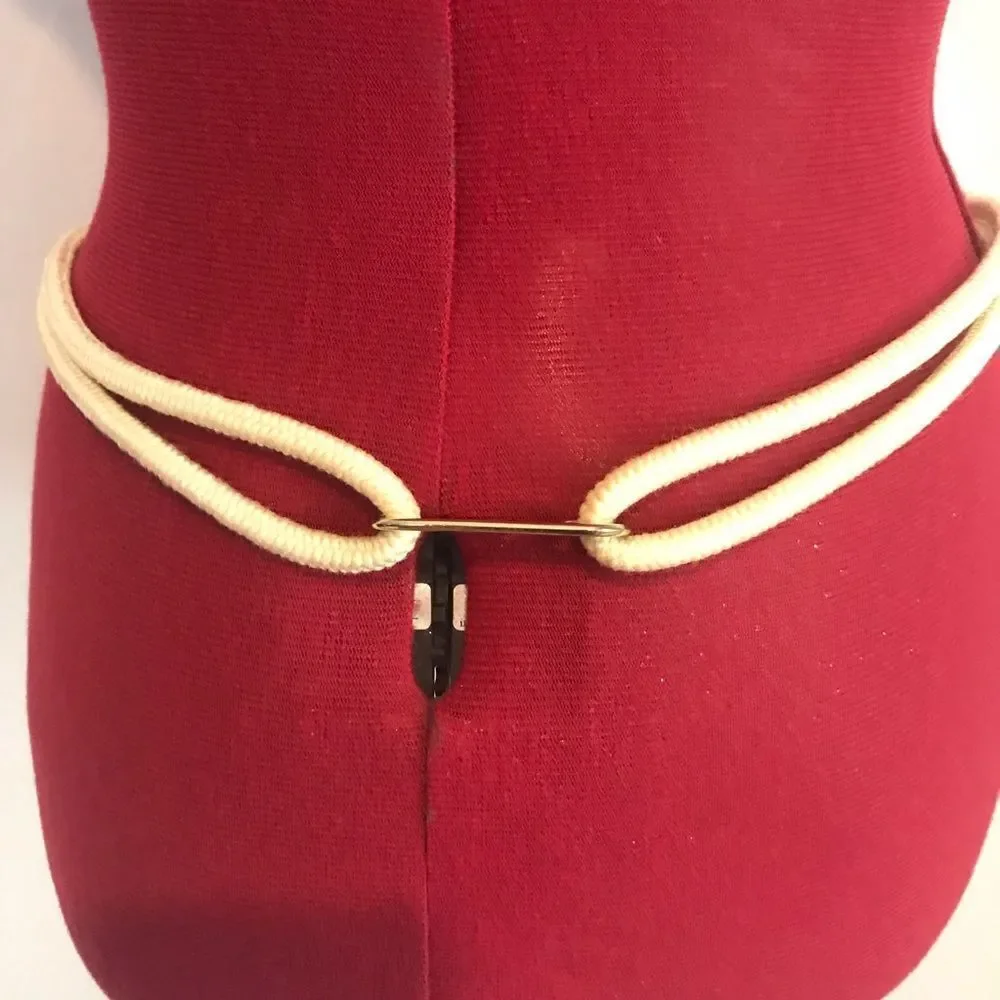 Bohemian Style Vibrant Multicolor Rope Belt Gold & Silver Details 32